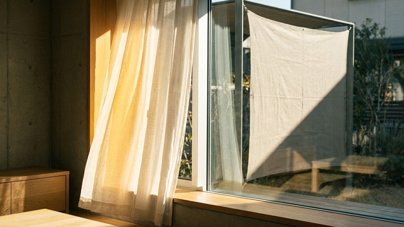 I drew my curtains every morning on my huge south-facing window: the day I hung a canvas on the other side of the glass, I...