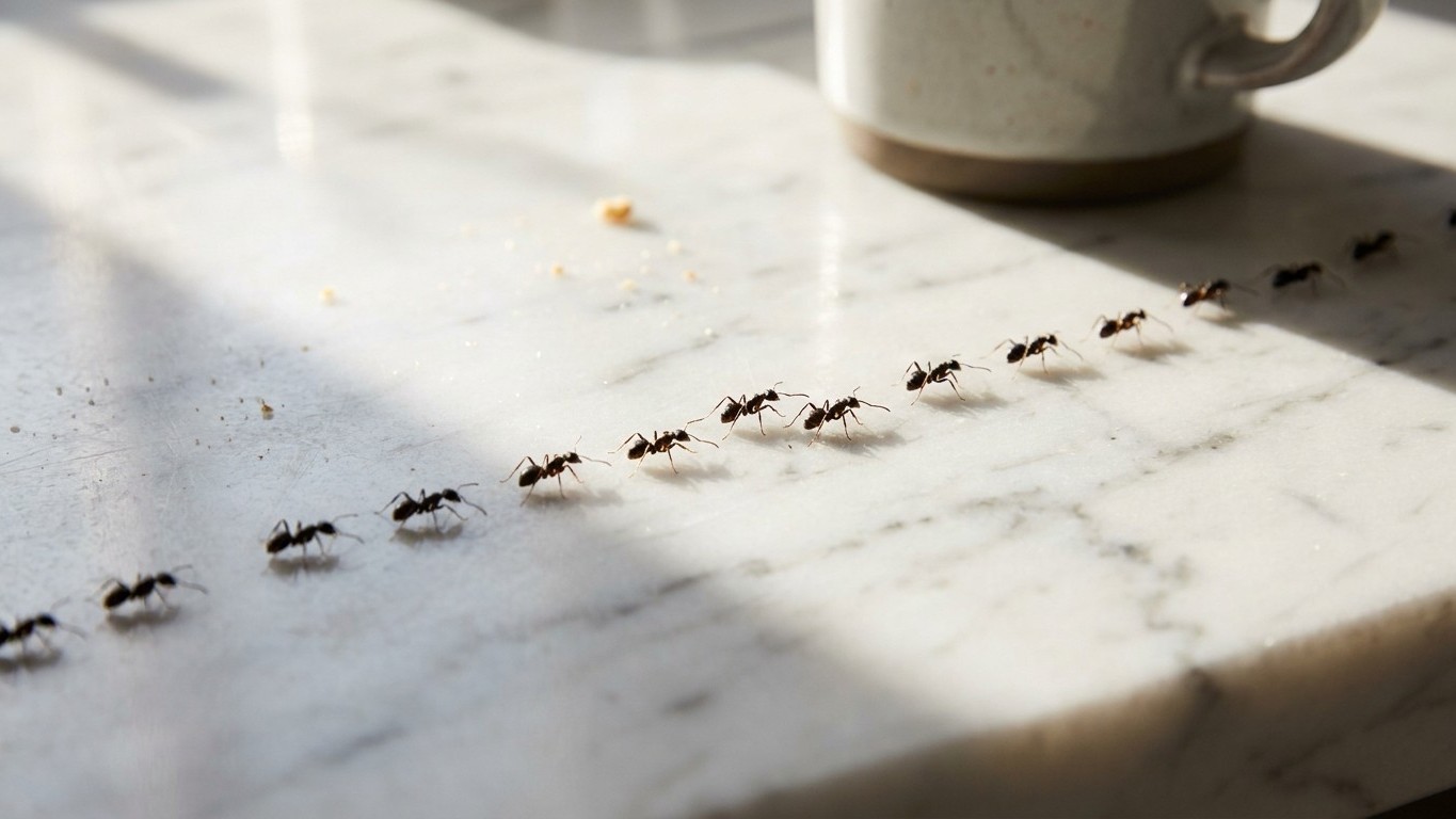 I sprayed the ant trail on my kitchen counter every morning for weeks: an exterminator showed me I wasn't touching the rea...