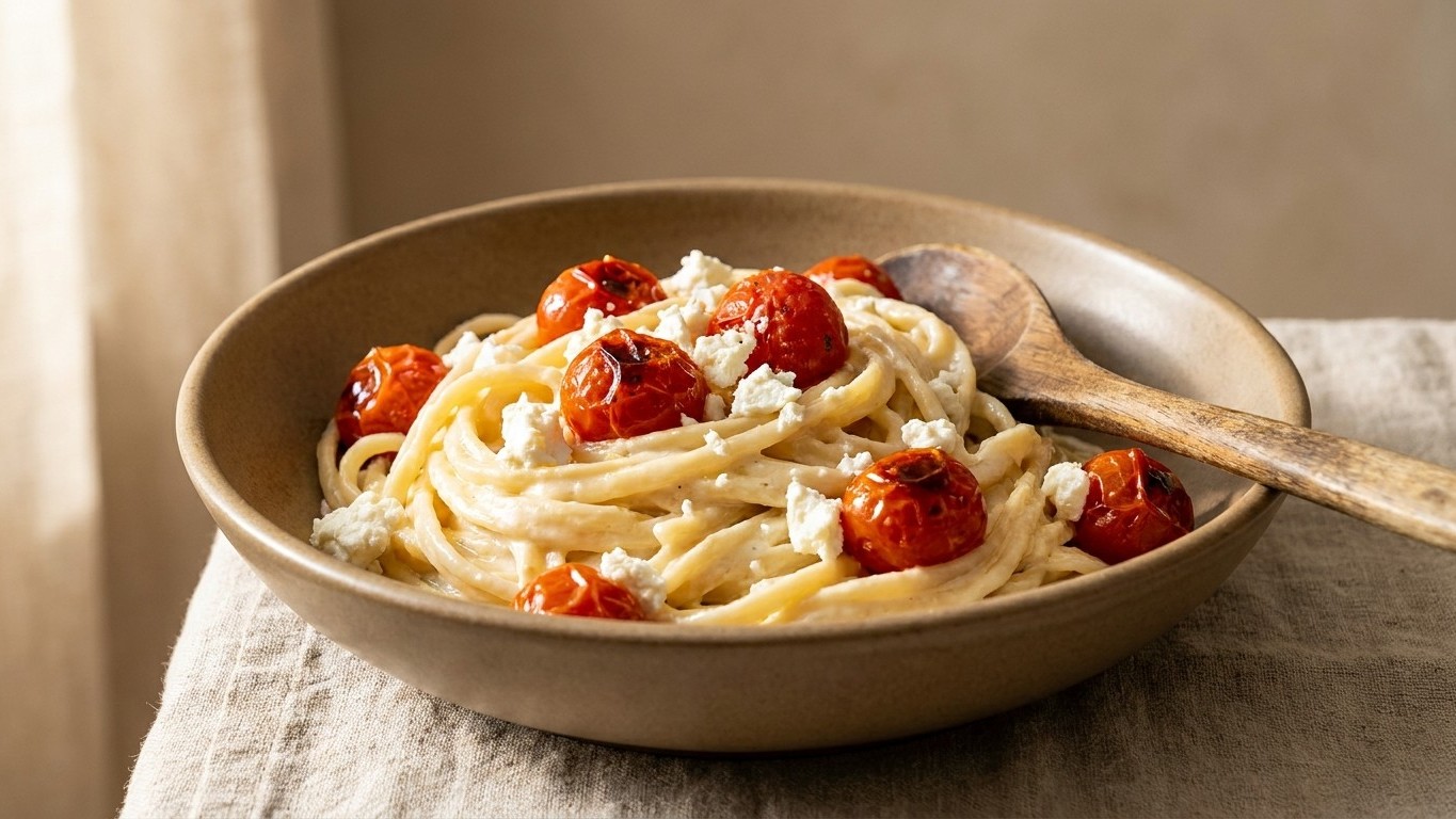 I tipped my pasta water down the drain and reached for cream instead: the moment I tossed the roasted feta in, I understoo...