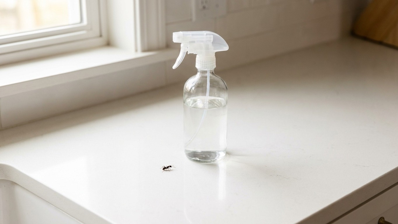I wiped my counter with white vinegar just to clean it: since then, not a single ant has come back and the whole line vani...