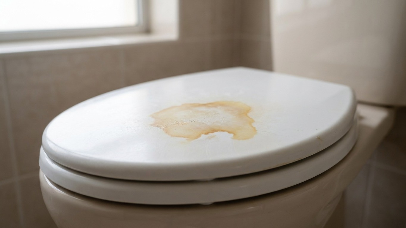 I poured bleach on my yellowed toilet seat just to whiten it: when I came back an hour later, it was already too late