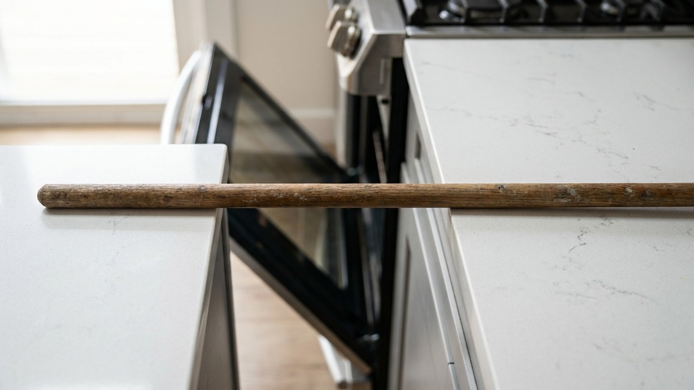 Lay a broom handle between your two facing worktops and open the oven: that's the test that tells you if a U-shaped kitche...