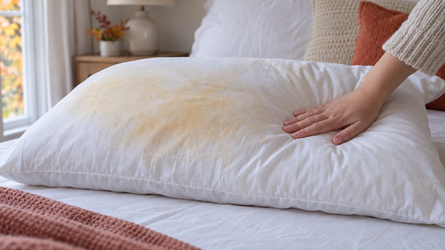 Why does my pillow turn yellow? Sweat, skincare and how to clean or replace it